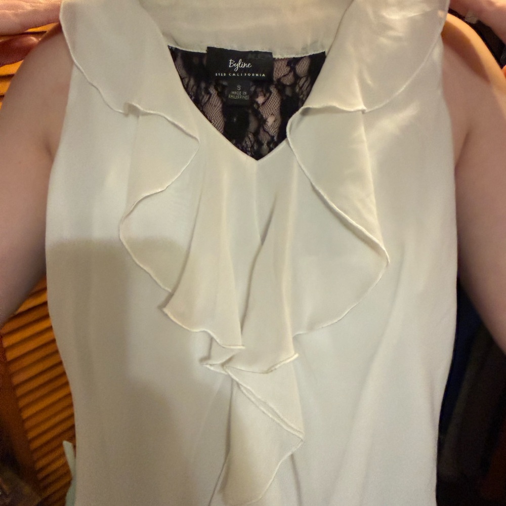 Women's Cream Ruffle Top